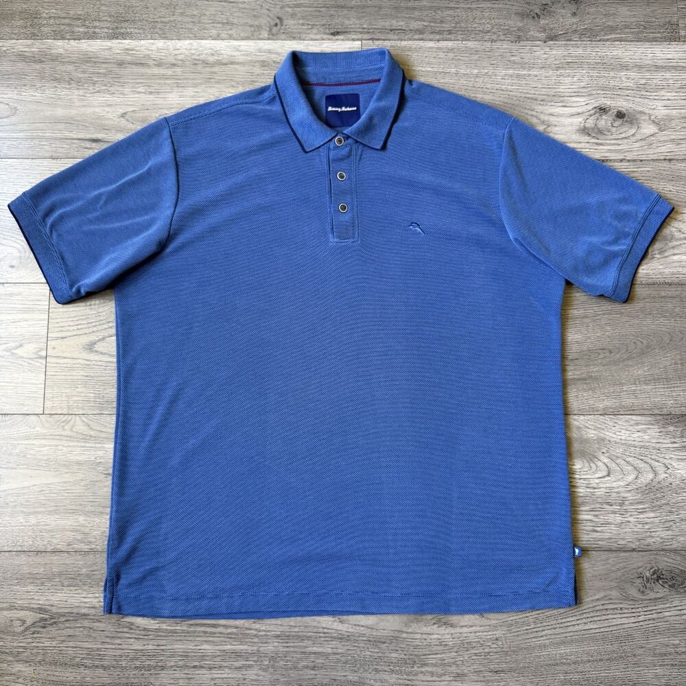 Tommy Bahama Men's Blue Modal Blend Polo Shirt Marlin Short Sleeve -‎ Size XL